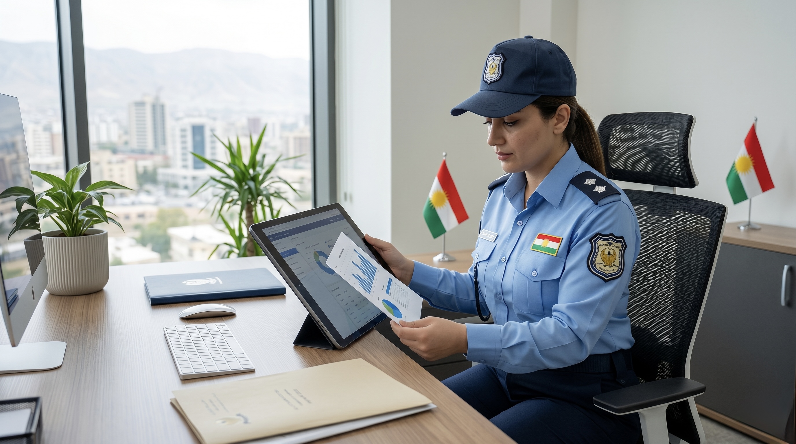 Traffic Police officers at duty in the Kurdistan Region